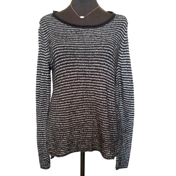 Eileen Fisher Woman’s XS Knit Black and White Striped Sweater - Picture 1 of 5